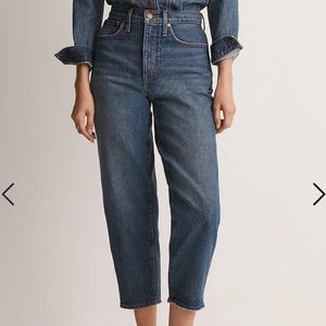 Madewell Petite Balloon Denim Jeans High Rise Cropped In Ellisboro Wash 23P